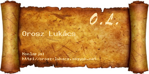 Orosz Lukács névjegykártya